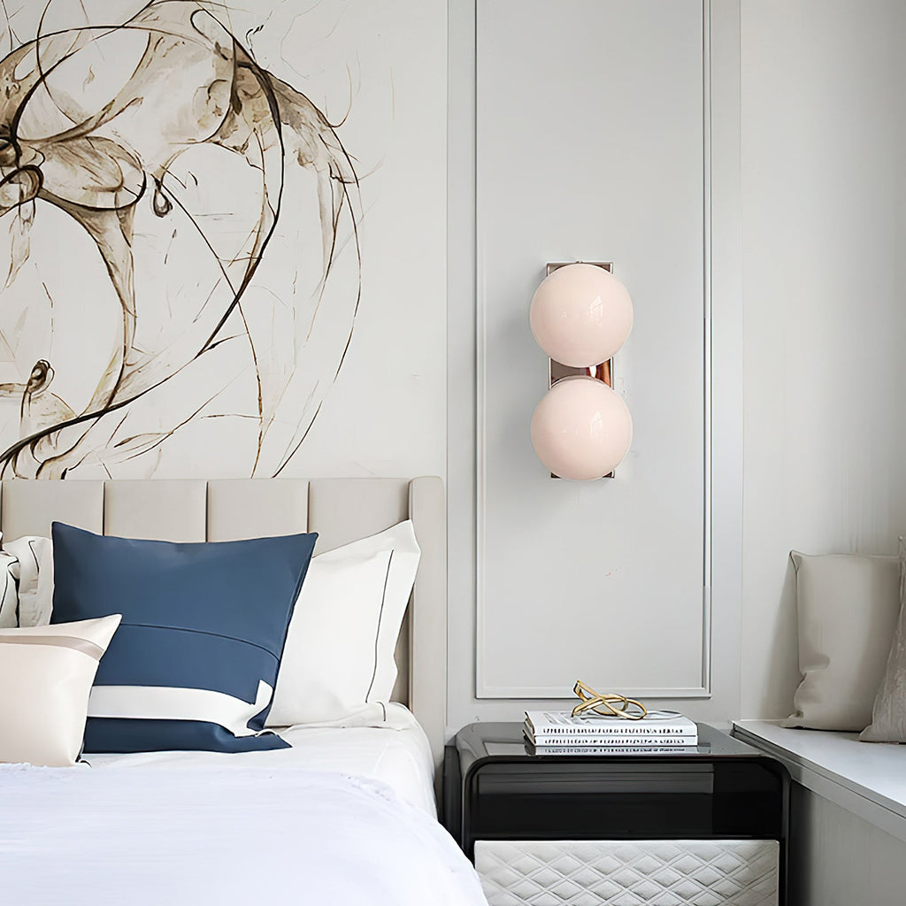 Frosted Glass Ball Wall Sconce, 1 or 2 Heads