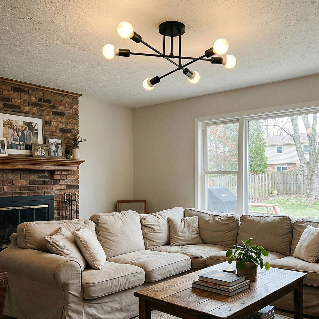 Mid-Century Sputnik Semi-Flush Ceiling Lamp