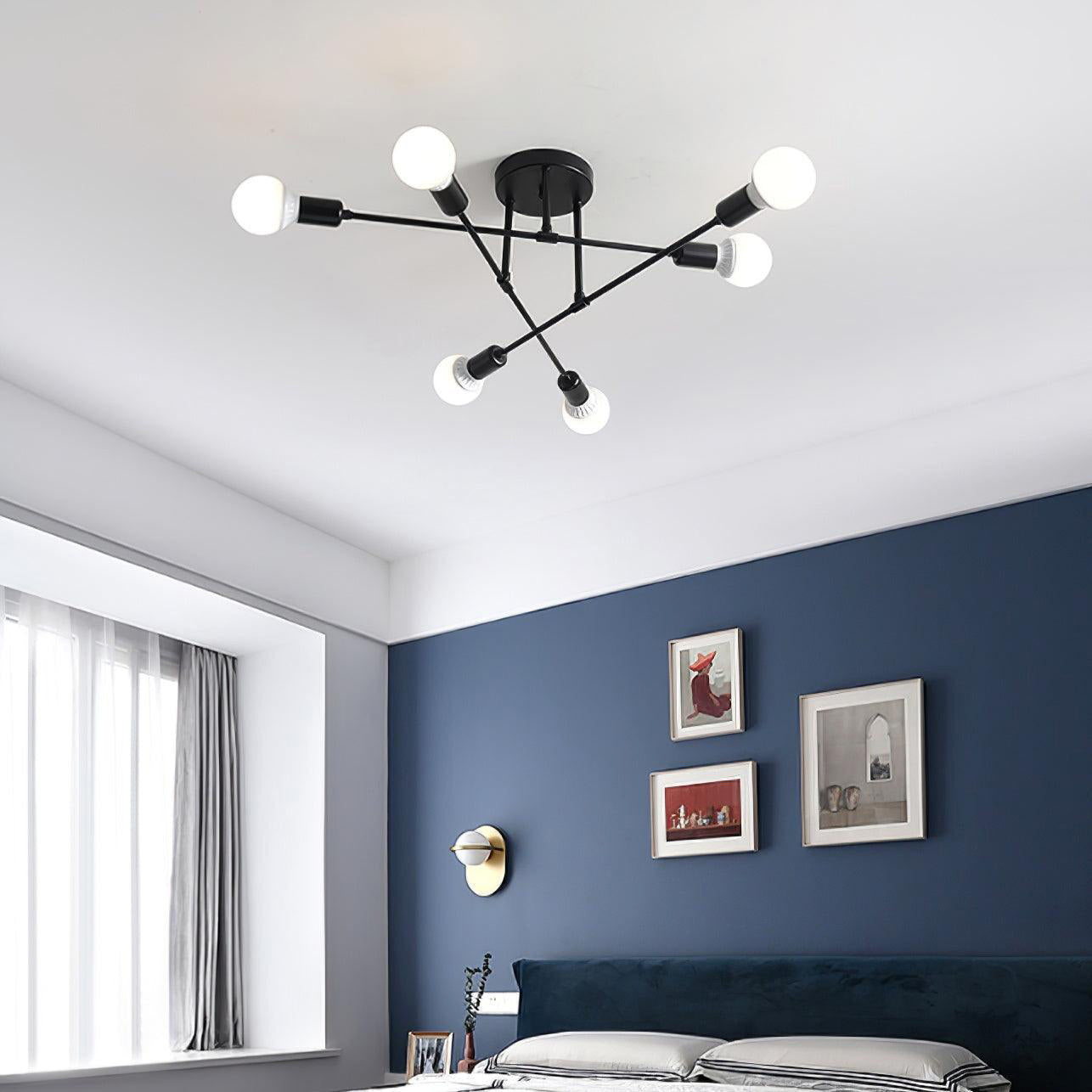 Mid-Century Sputnik Semi-Flush Ceiling Lamp