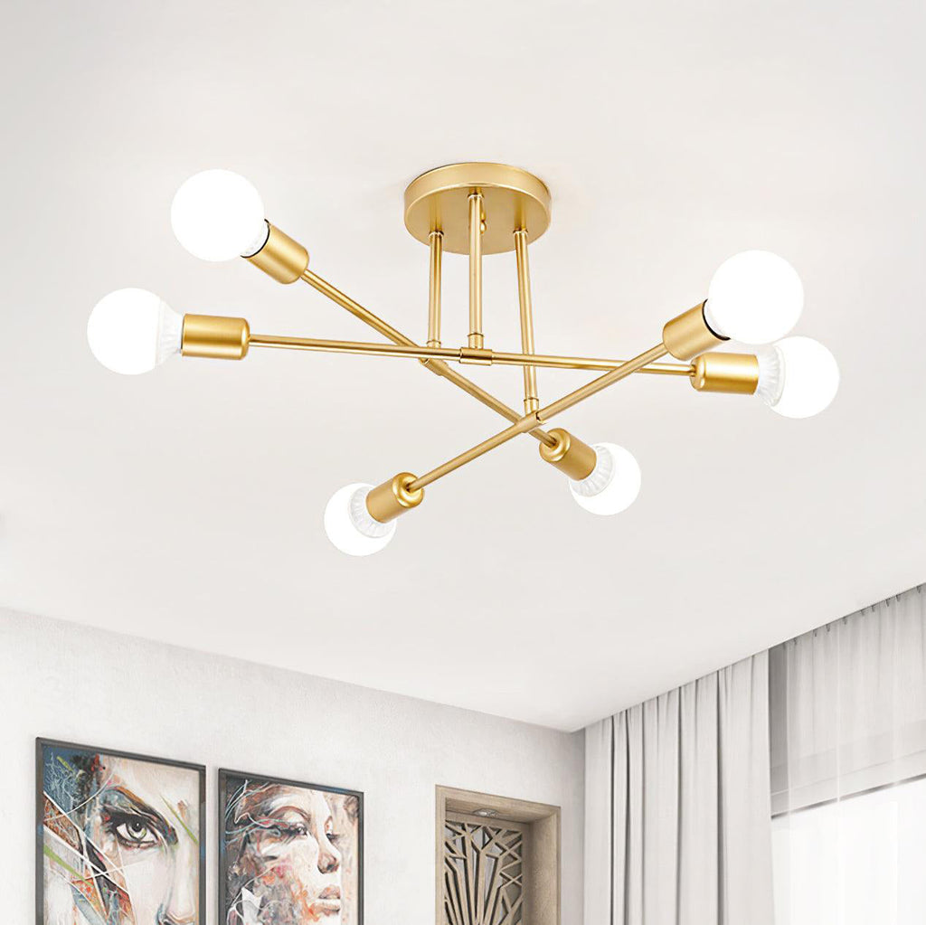 Mid-Century Sputnik Semi-Flush Ceiling Lamp