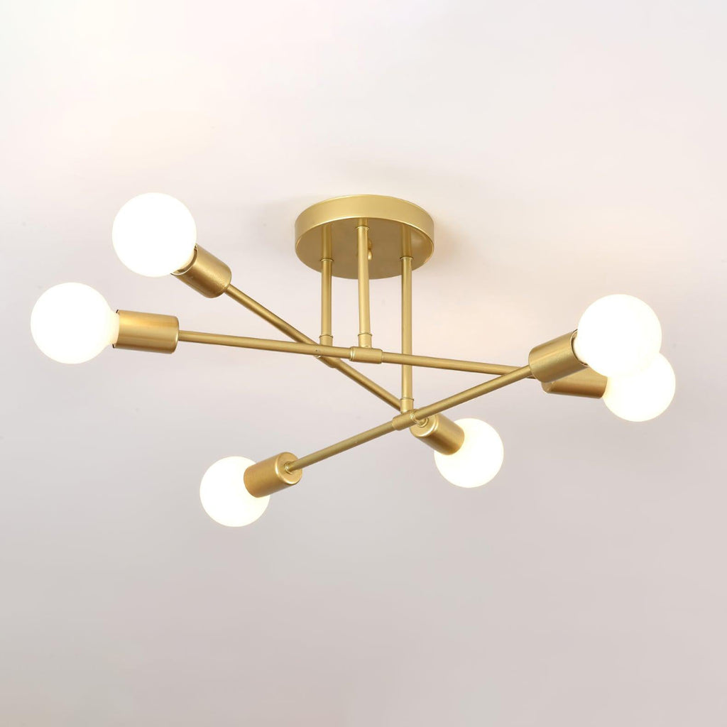 Mid-Century Sputnik Semi-Flush Ceiling Lamp