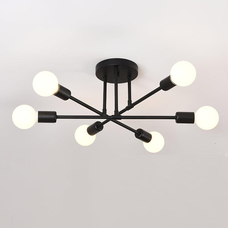 Mid-Century Sputnik Semi-Flush Ceiling Lamp