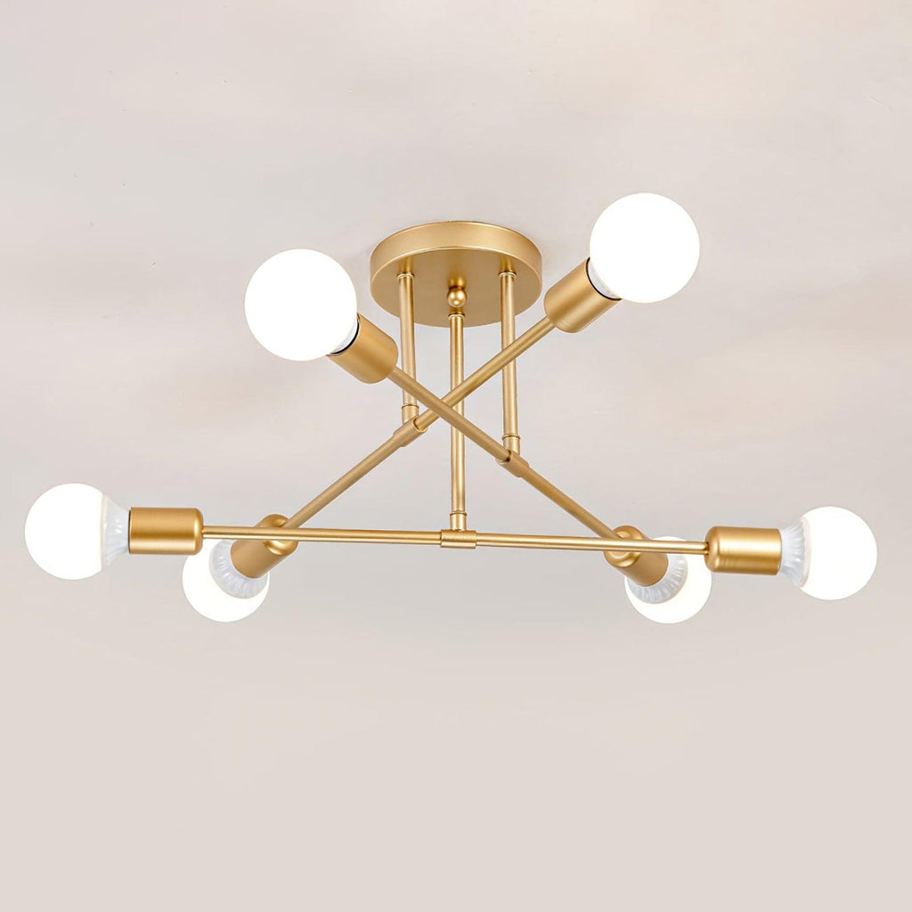 Mid-Century Sputnik Semi-Flush Ceiling Lamp