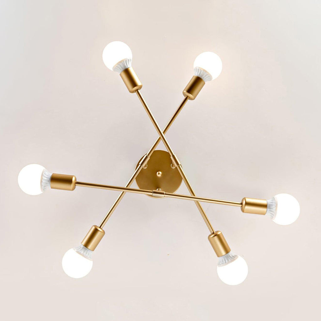 Mid-Century Sputnik Semi-Flush Ceiling Lamp