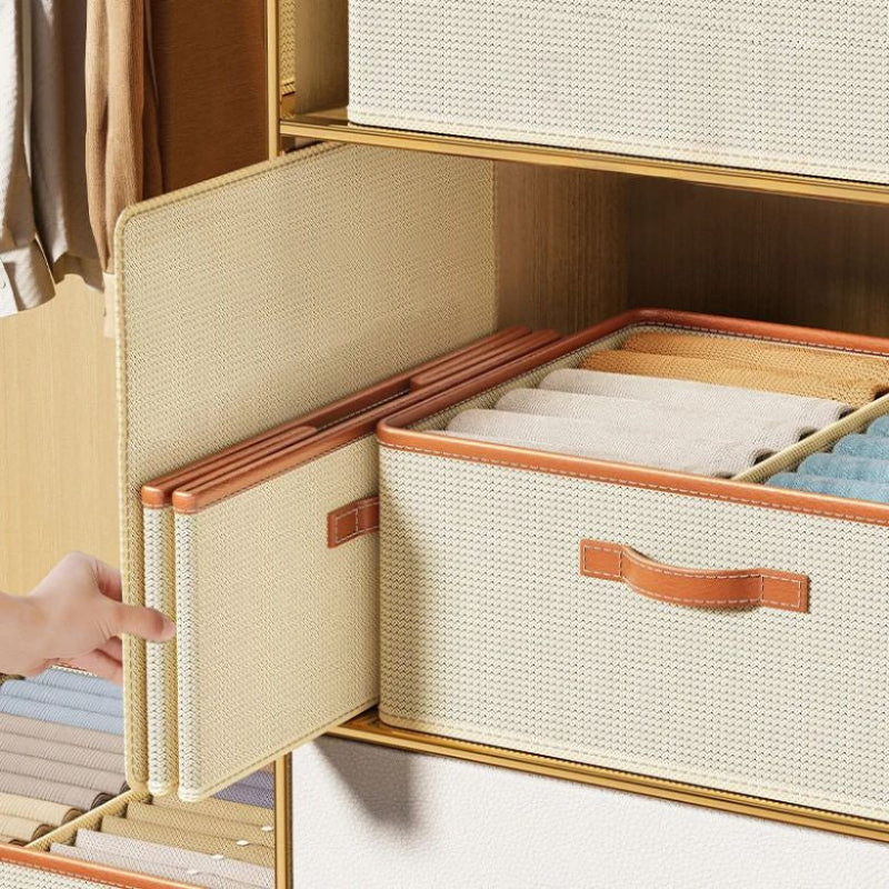 Stackable Storage Bin with Dividers for Closet Organization – Foldable Fabric Storage Container for Clothes and Accessories