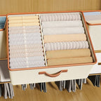 Stackable Storage Bin with Dividers for Closet Organization – Foldable Fabric Storage Container for Clothes and Accessories