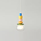 Stacked Geometric Glass Pendant Light, Colorful