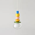 Stacked Geometric Glass Pendant Light, Colorful