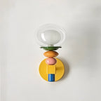 Stacked Geometric Glass Wall Sconce, Colorful