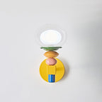 Stacked Geometric Glass Wall Sconce, Colorful