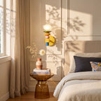 Stacked Geometric Glass Wall Sconce, Colorful