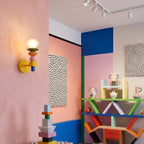 Stacked Geometric Glass Wall Sconce, Colorful