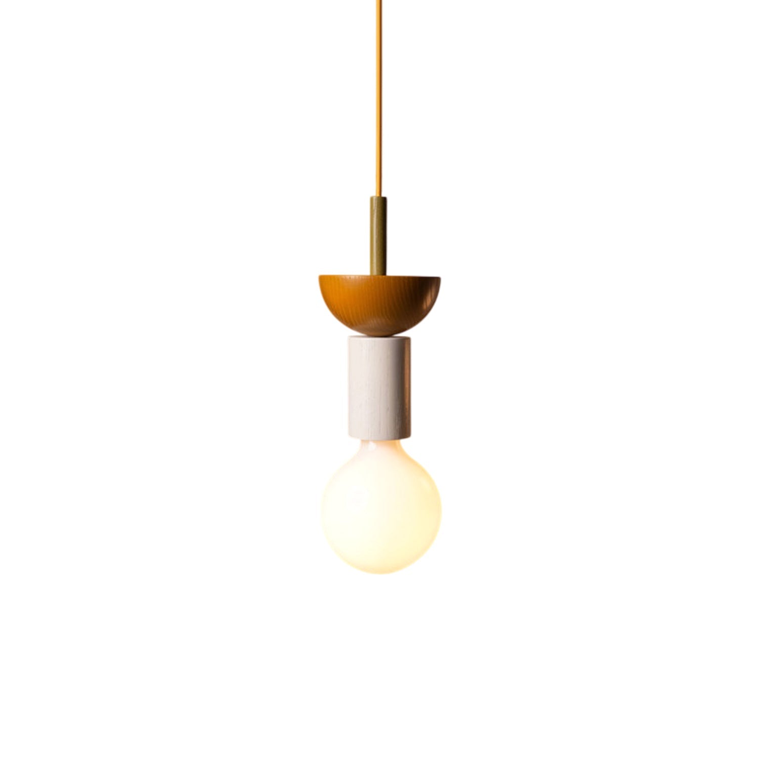 Stacked Wood Pendant Lamp, Mid-Century Style