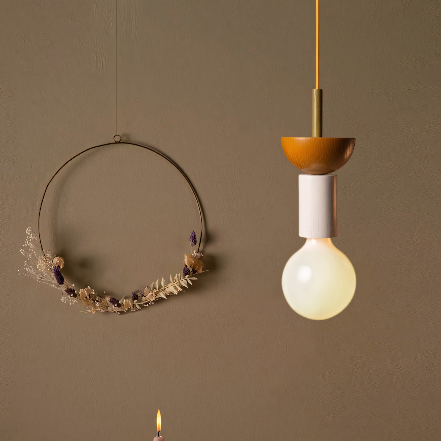 Stacked Wood Pendant Lamp, Mid-Century Style