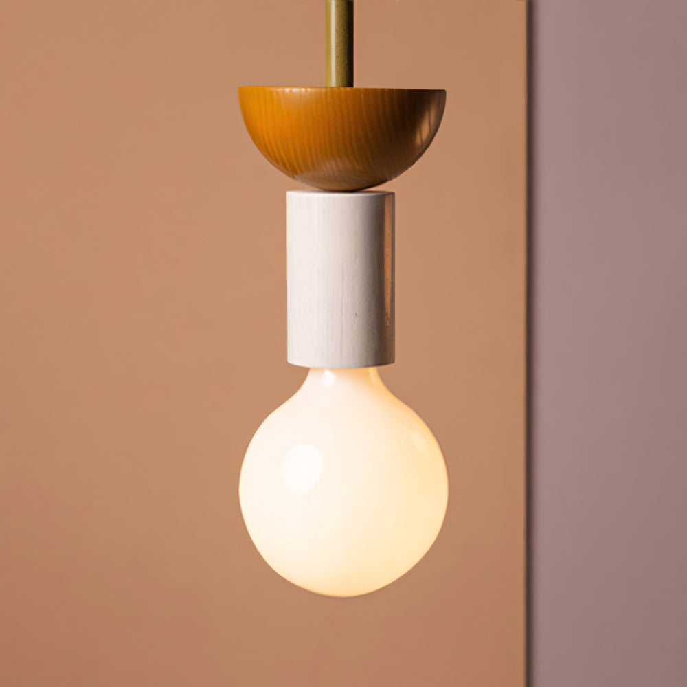 Stacked Wood Pendant Lamp, Mid-Century Style