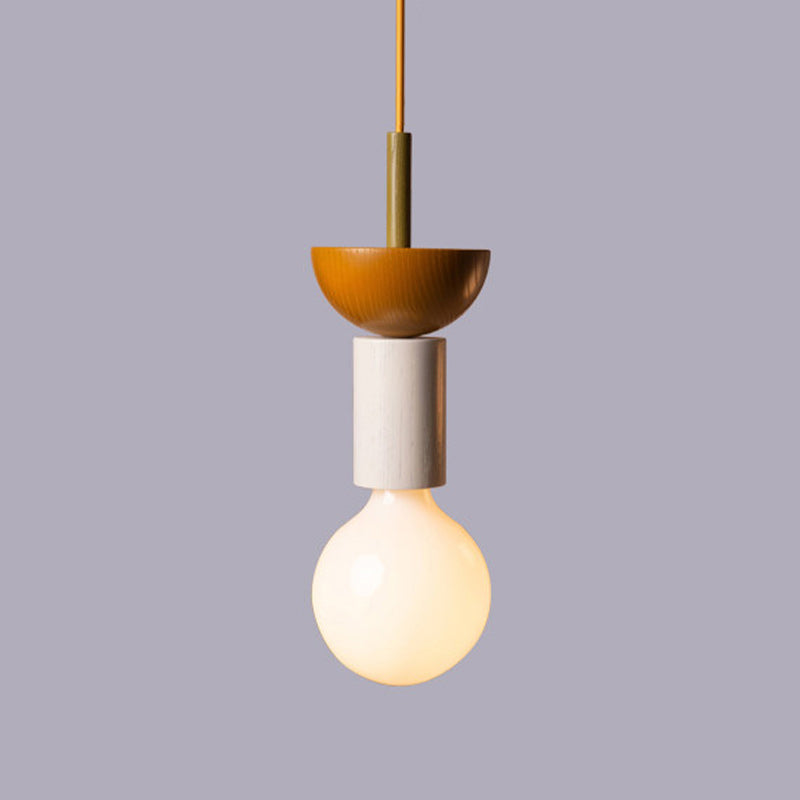 Stacked Wood Pendant Lamp, Mid-Century Style