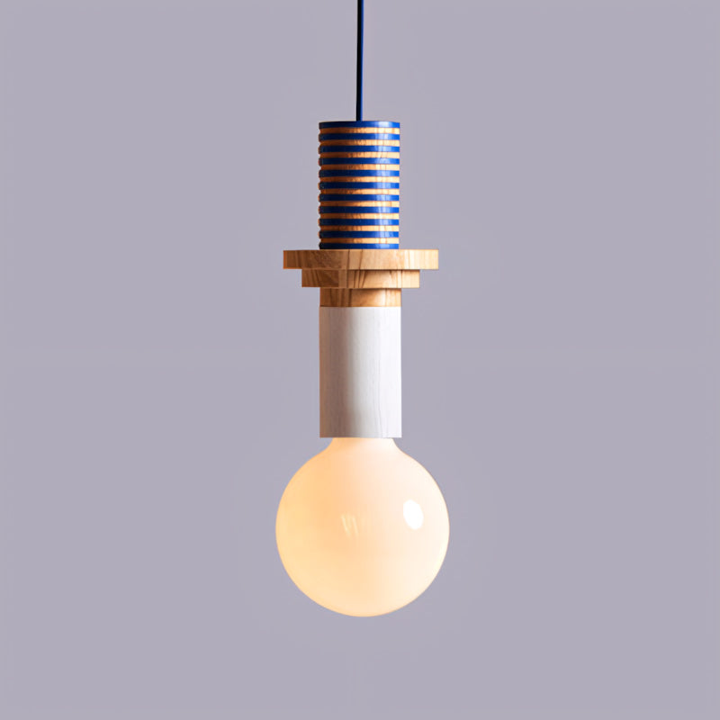Stacked Wood Pendant Lamp, Mid-Century Style