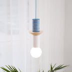 Stacked Wood Pendant Lamp, Mid-Century Style