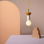 Stacked Wood Pendant Lamp, Mid-Century Style