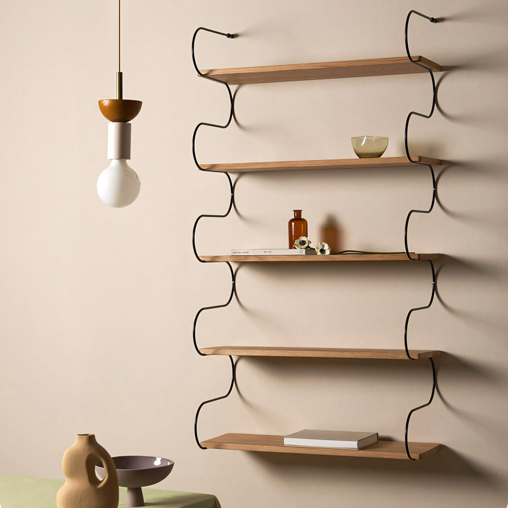 Stacked Wood Pendant Lamp, Mid-Century Style