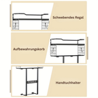 UrbanShelf: Towel Holder for Bathroom – modern wall mount with shelf, decorative & multifunctional for towels & bathroom textiles