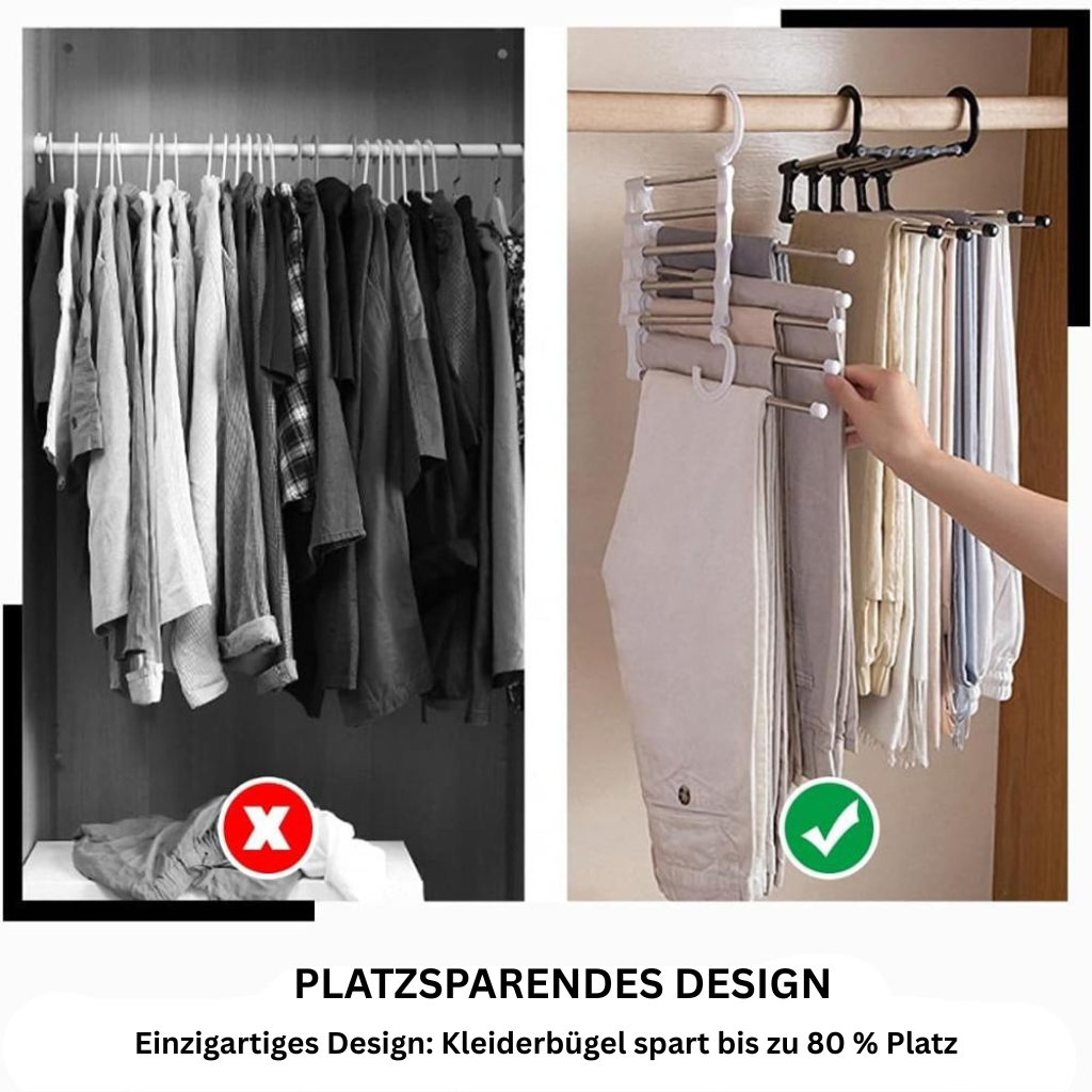 SteelLine: Trouser Hanger with 5 Bars – Durable, Non-Slip & Perfect for Jeans, Suits & Dress Pants