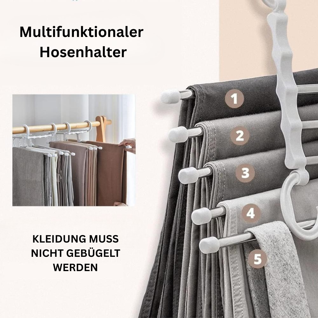 SteelLine: Trouser Hanger with 5 Bars – Durable, Non-Slip & Perfect for Jeans, Suits & Dress Pants