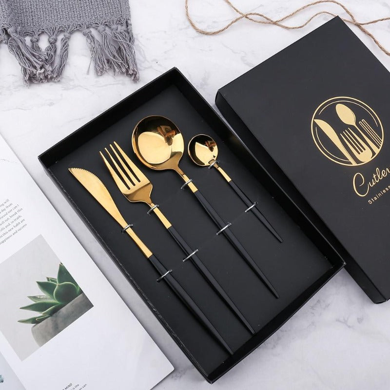 Stainless Steel Silverware Set Food Grade Reusable Mirror Finish Utensils