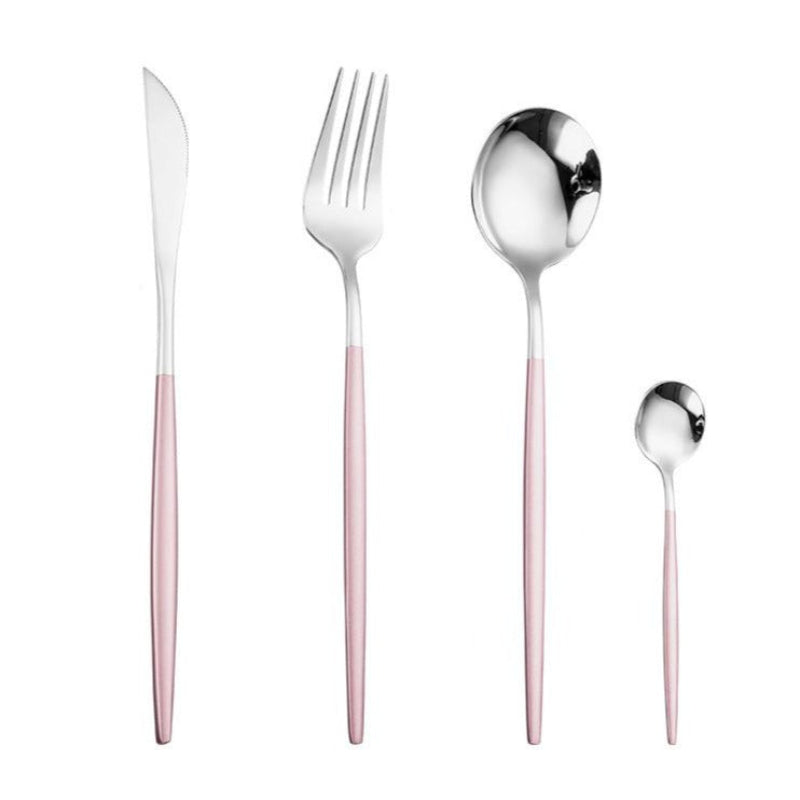 Stainless Steel Silverware Set Food Grade Reusable Mirror Finish Utensils