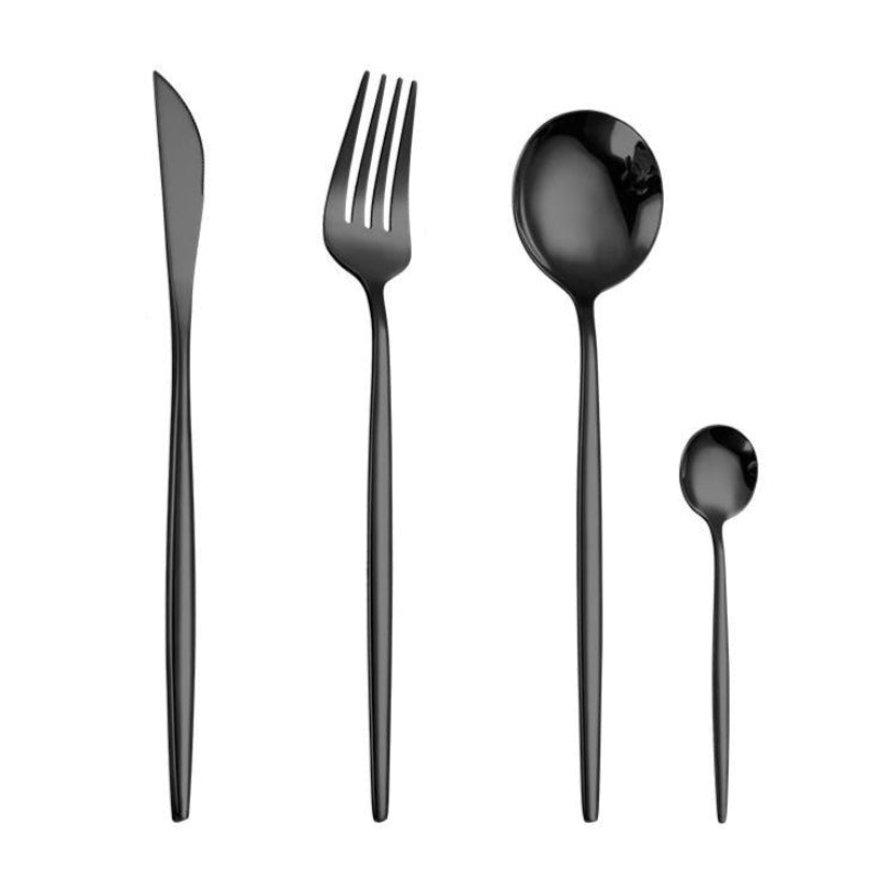 Stainless Steel Silverware Set Food Grade Reusable Mirror Finish Utensils