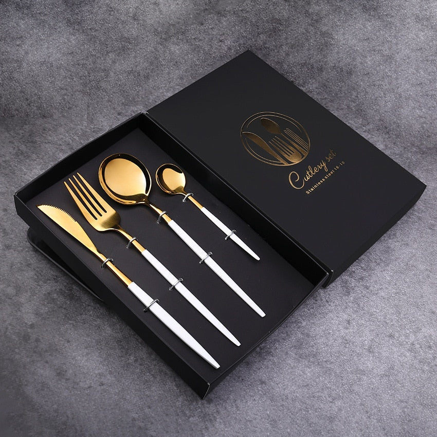 Stainless Steel Silverware Set Food Grade Reusable Mirror Finish Utensils