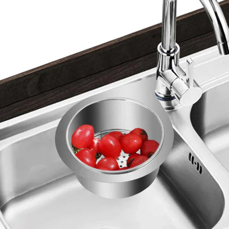 Sink Strainer with Fine Mesh Basket and Swan Holder for Standard Drain Openings