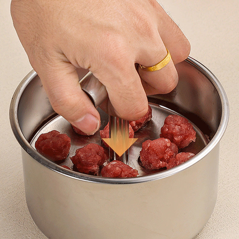 Meatball Portioning Mold Food Grade Silver Dishwasher Safe