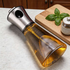 Cooking Oil Spray Bottle Glass Refillable Fine Mist Stainless Steel Dispenser