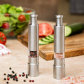 Manual Spice Grinder Stainless Steel Push Top One Hand Operation Silver