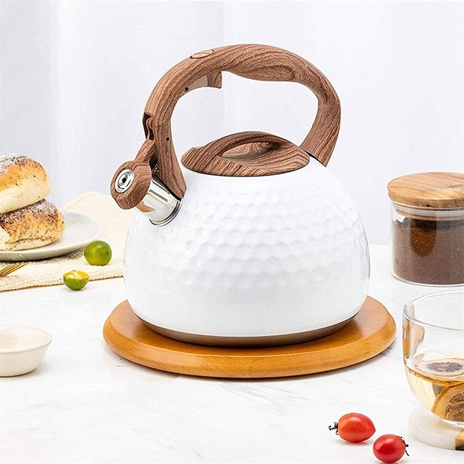 Whistling Tea Kettle 95oz Stainless Steel Stovetop Ergonomic Handle