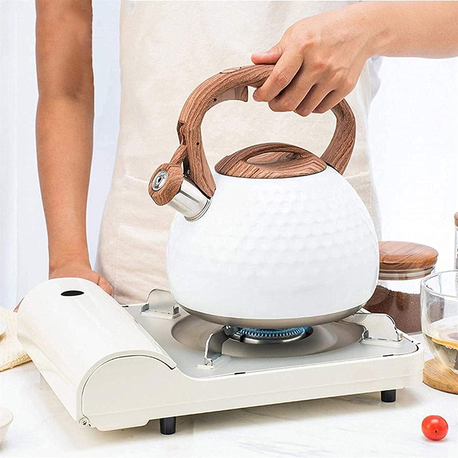 Whistling Tea Kettle 95oz Stainless Steel Stovetop Ergonomic Handle