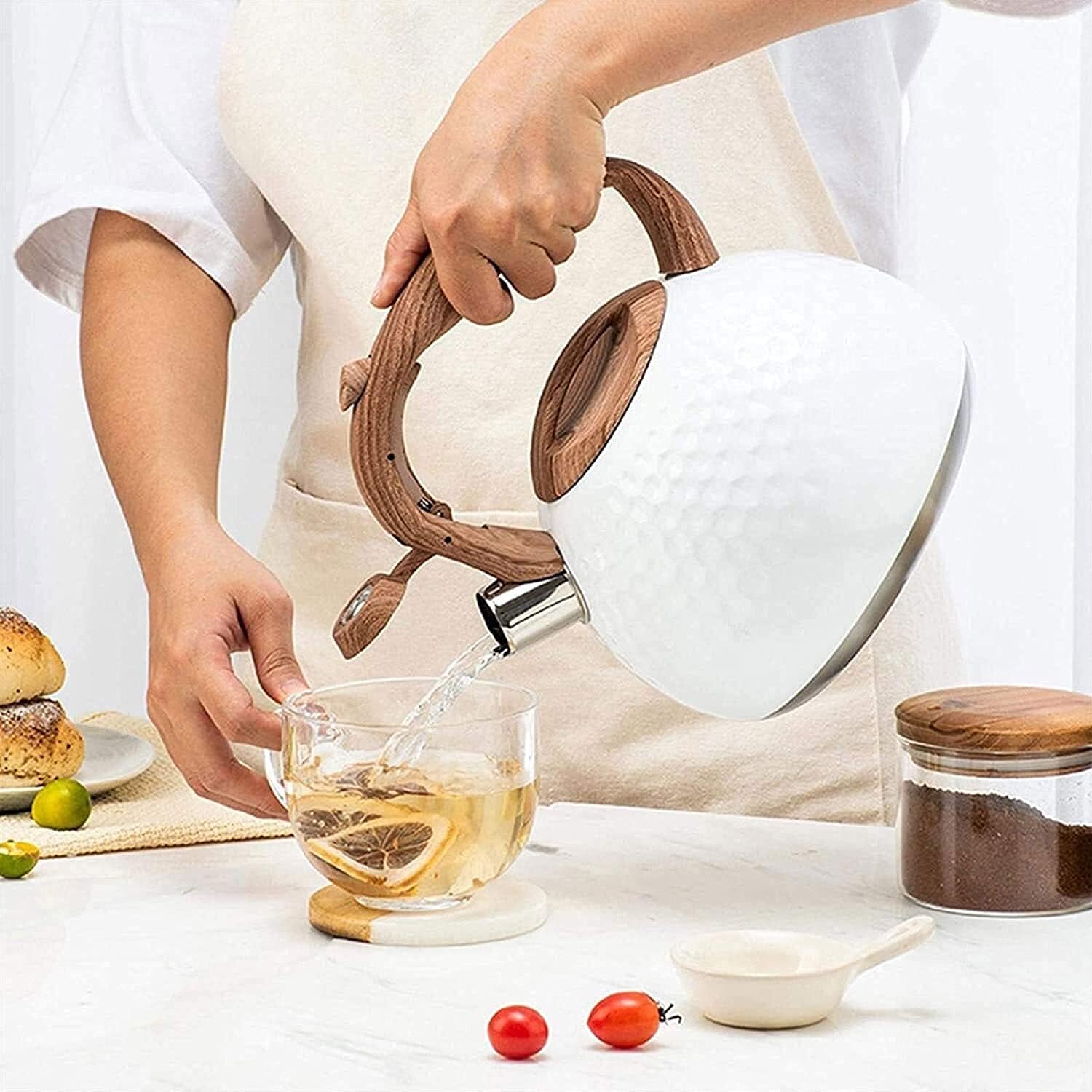 Whistling Tea Kettle 95oz Stainless Steel Stovetop Ergonomic Handle