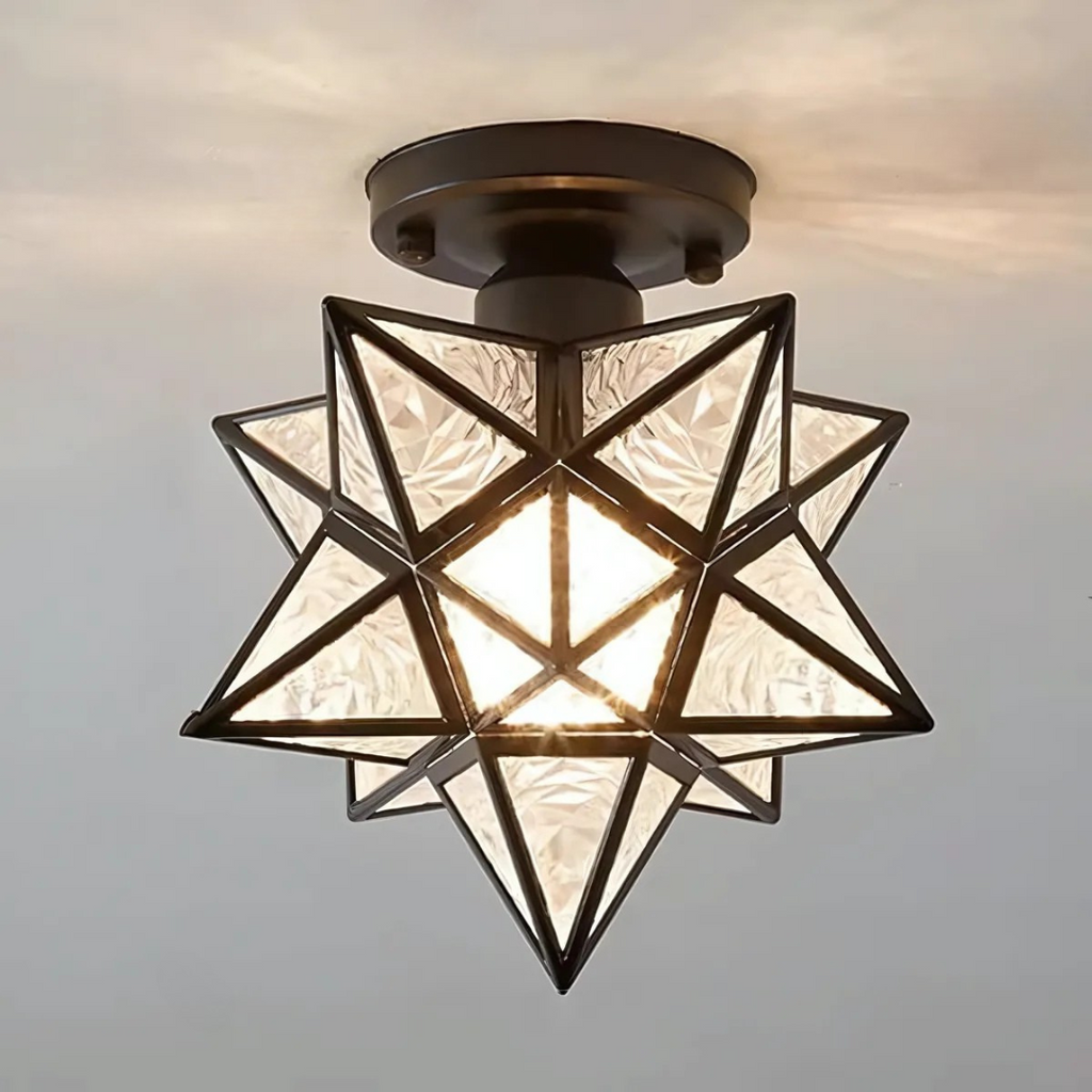 LED Ceiling Light Star Shaped Tri Color E27 for Hallways and Entryways