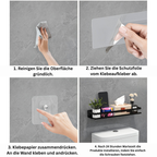 StarkerRaum: Wall Shelf for Bathroom – Durable Cast Iron Shelf, Multifunctional & Stable for Shower & Bathroom Organization