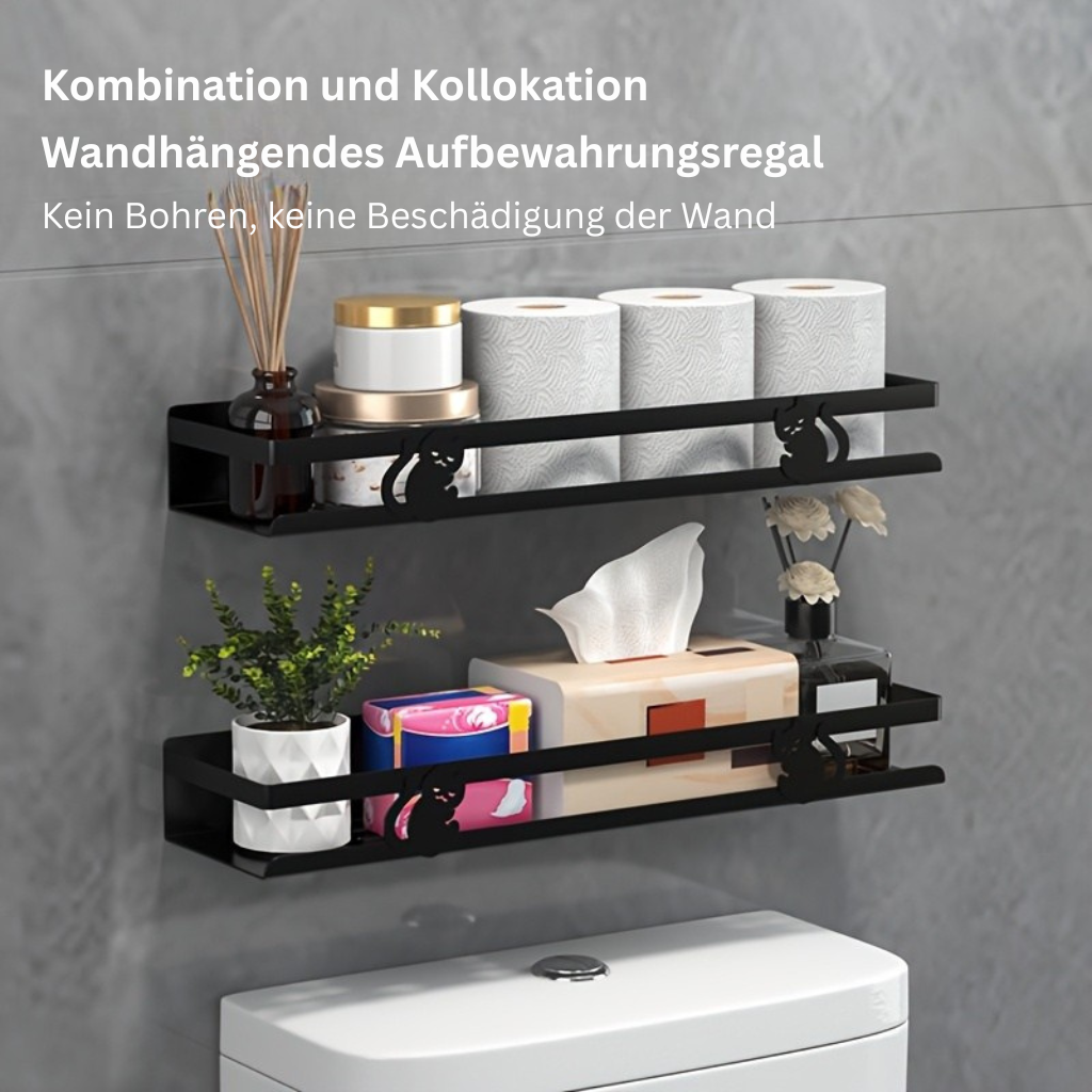 StarkerRaum: Wall Shelf for Bathroom – Durable Cast Iron Shelf, Multifunctional & Stable for Shower & Bathroom Organization