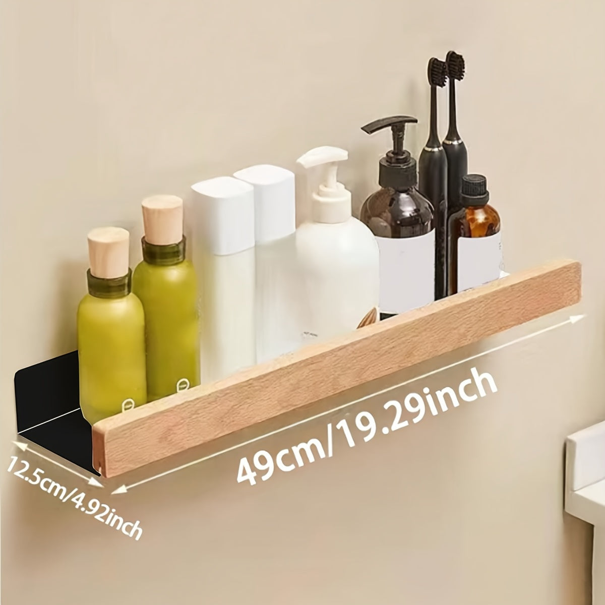 StrongTray: Wall Shelf Shower – Modern Wrought Iron Shelf, Stable & Floating Without Drilling for Bathroom Organization