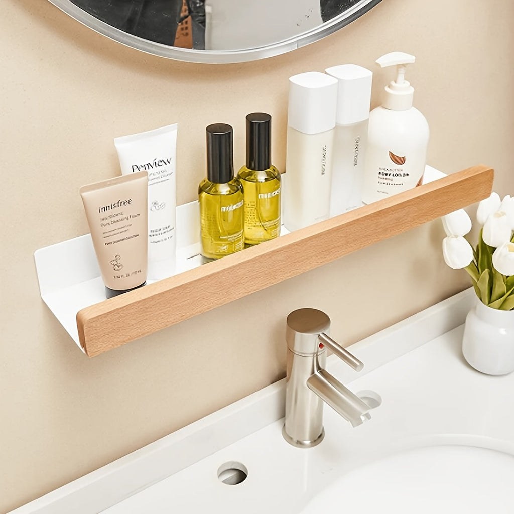StrongTray: Wall Shelf Shower – Modern Wrought Iron Shelf, Stable & Floating Without Drilling for Bathroom Organization