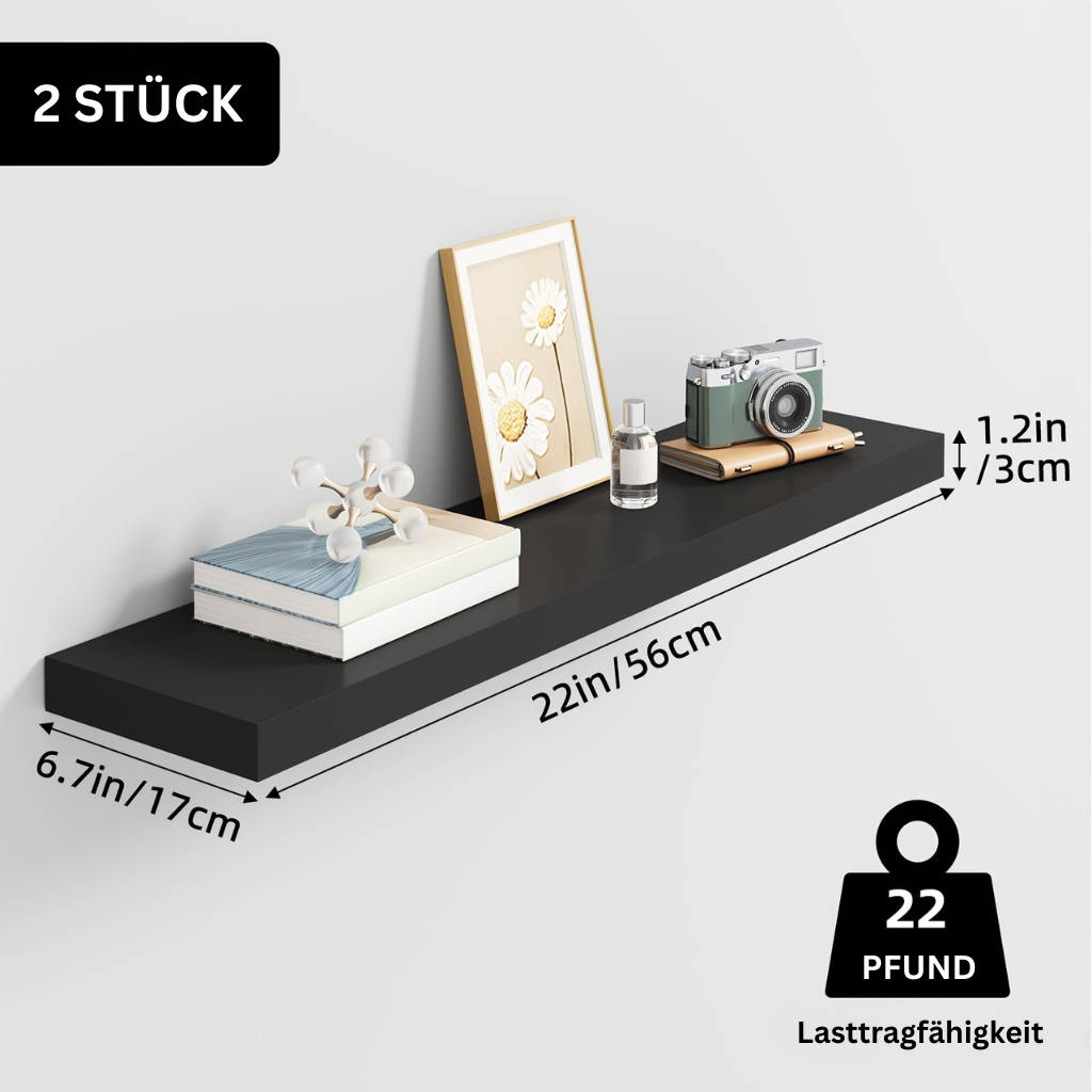 StorageWood: Wall Shelves Hanging – Stable, Decorative & Space-Saving with Solid Wood Design for Living Room & Kitchen
