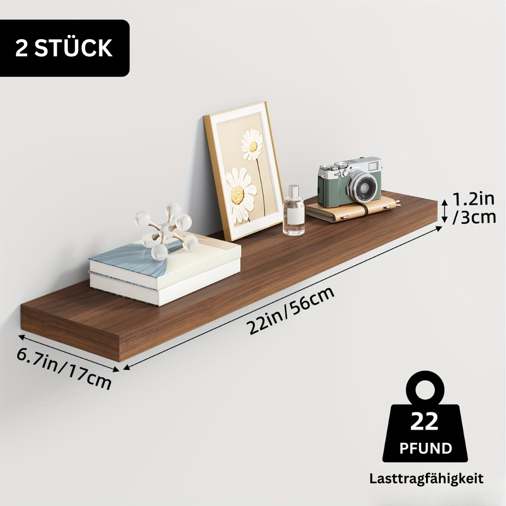 StorageWood: Wall Shelves Hanging – Stable, Decorative & Space-Saving with Solid Wood Design for Living Room & Kitchen