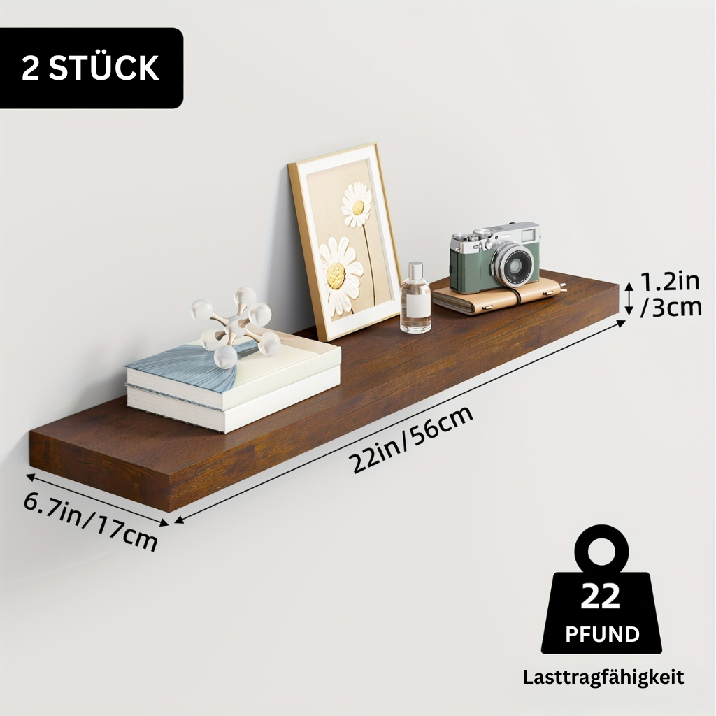 StorageWood: Wall Shelves Hanging – Stable, Decorative & Space-Saving with Solid Wood Design for Living Room & Kitchen