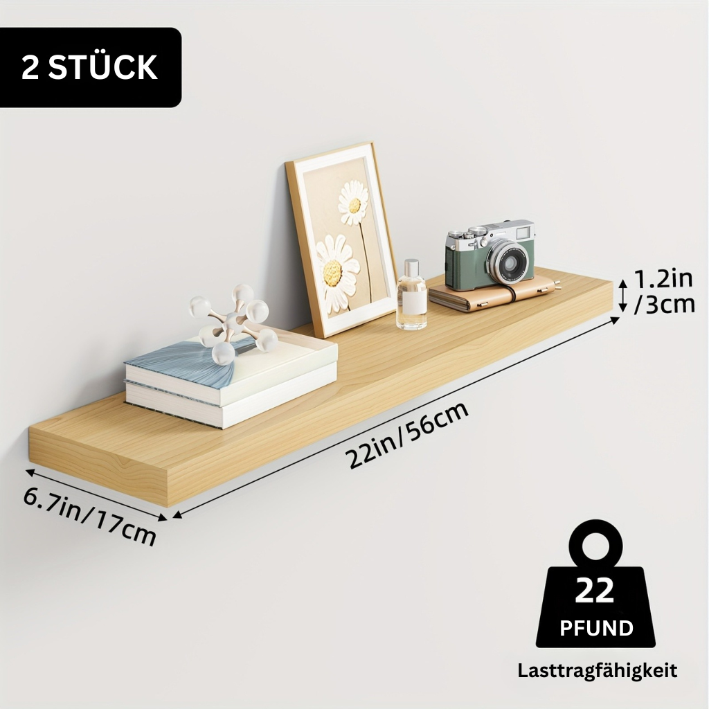 StorageWood: Wall Shelves Hanging – Stable, Decorative & Space-Saving with Solid Wood Design for Living Room & Kitchen