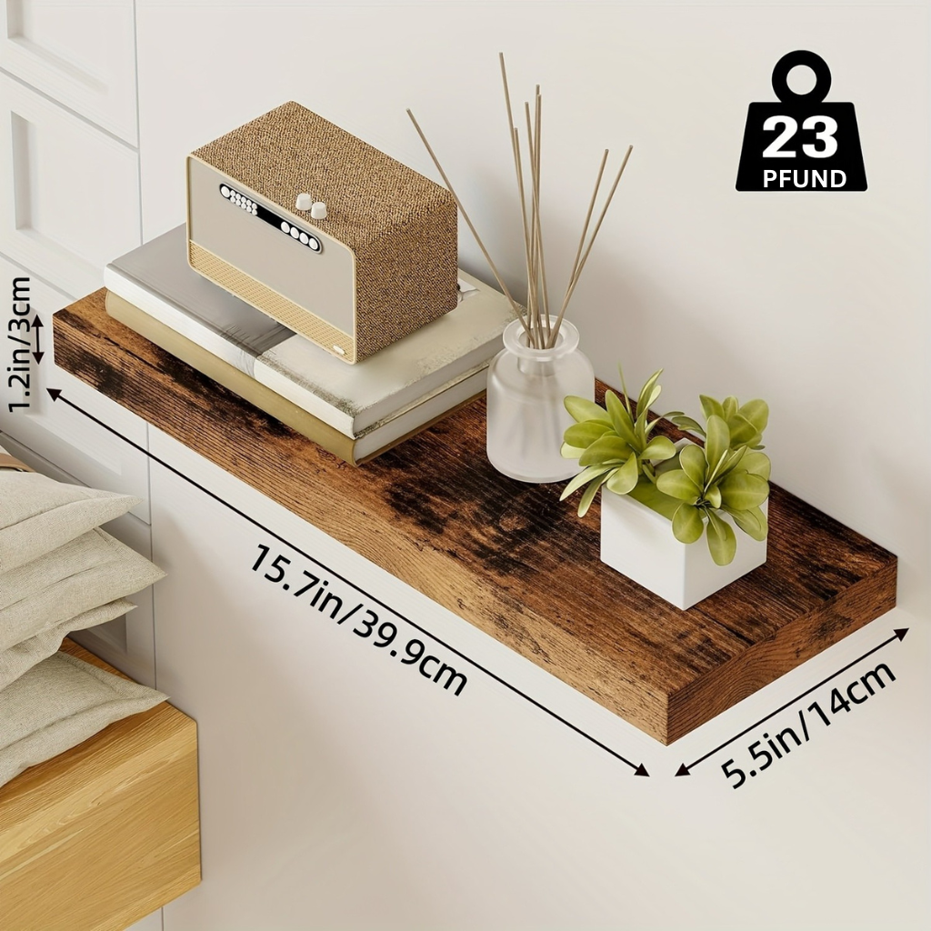 StorageWood: Wall Shelves Hanging – Stable, Decorative & Space-Saving with Solid Wood Design for Living Room & Kitchen