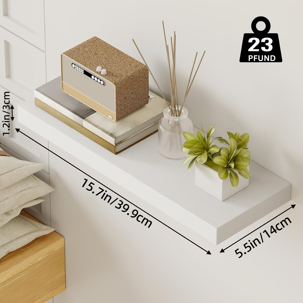 StorageWood: Wall Shelves Hanging – Stable, Decorative & Space-Saving with Solid Wood Design for Living Room & Kitchen