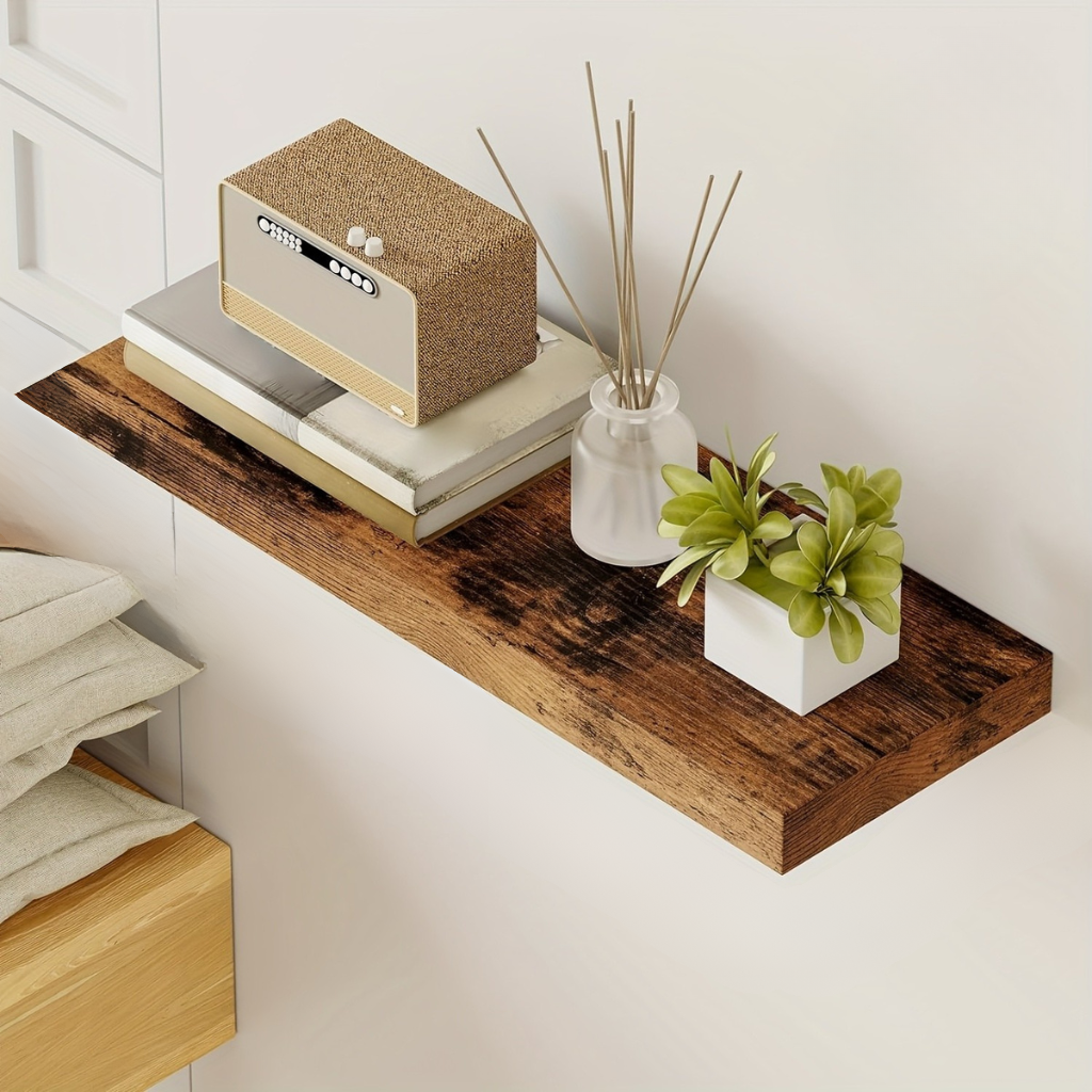 StorageWood: Wall Shelves Hanging – Stable, Decorative & Space-Saving with Solid Wood Design for Living Room & Kitchen